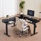 Electric L Shaped Desk with CPU Stand, Hooks, and Fabric Drawers